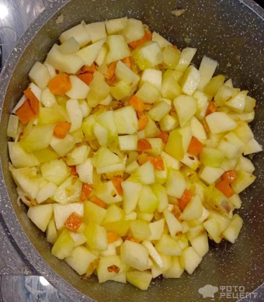 Рецепт: Овощное рагу из кабачка - с болгарским перцем
