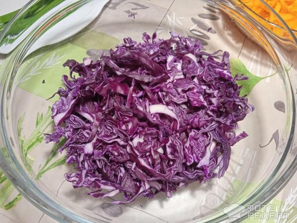 Рецепт: Салат из краснокочанной капусты - с тыквой