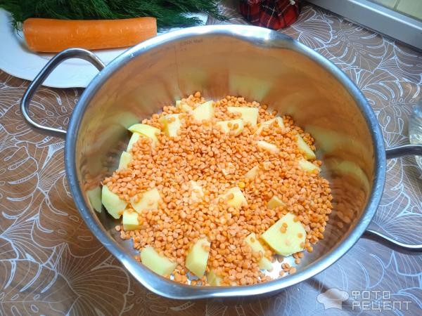 Рецепт: Суп из красной чечевицы - с беконом Рецепт: Суп из красной чечевицы - с беконом